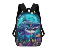 sinyumoney Mochila Infantil, Mochila Escolar Underwater Fantasy The Enchanted Shark Mochila Escolar De Gran Capacidad Para Estudiantes, Niños, Niñas, Adultos Y Adolescentes 17inch