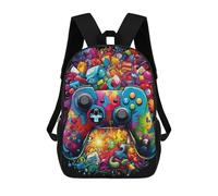 sinyumoney Mochila Infantil, Mochila Escolar Vibrant Gaming Controller Artwork Mochila Escolar De Gran Capacidad Para Estudiantes, Niños, Niñas, Adultos Y Adolescentes 17inch