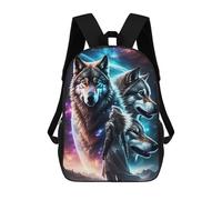 sinyumoney Mochila Infantil, Mochila Escolar Wolf Guardians Cosmic Guardian Mochila Escolar De Gran Capacidad Para Estudiantes, Niños, Niñas, Adultos Y Adolescentes 17inch