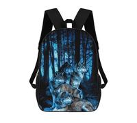 sinyumoney Mochila Infantil, Mochila Escolar Wolves in The Moonlit Forest Mochila Escolar De Gran Capacidad Para Estudiantes, Niños, Niñas, Adultos Y Adolescentes 17inch