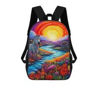 sinyumoney Mochila Infantil, Mochila Escolar Zebra in A Vibrant Landscape Mochila Escolar De Gran Capacidad Para Estudiantes, Niños, Niñas, Adultos Y Adolescentes 17inch