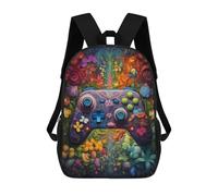 sinyumoney Mochila Infantil, Mochila Floral Fantasy Controller Impresa En 3D, Mochila Para Niños Y Niñas, Mochila Escolar Ligera Y Ajustable De 17 Pulgadas Para La Escuela Primaria 17inch