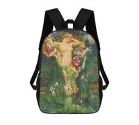 sinyumoney Mochila Infantil, Mochila Flower Ladies Impresa En 3D, Mochila Para Niños Y Niñas, Mochila Escolar Ligera Y Ajustable De 17 Pulgadas Para La Escuela Primaria 17inch