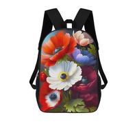 sinyumoney Mochila Infantil, Mochila Flowers Mom Mother Anemone Impresa En 3D, Mochila Para Niños Y Niñas, Mochila Escolar Ligera Y Ajustable De 17 Pulgadas Para La Escuela Primaria 17inch
