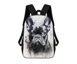 sinyumoney Mochila Infantil, Mochila French Bulldog Watercolor Impresa En 3D, Mochila Para Niños Y Niñas, Mochila Escolar Ligera Y Ajustable De 17 Pulgadas Para La Escuela Primaria 17inch