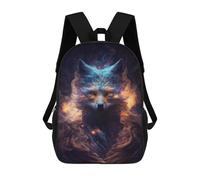 sinyumoney Mochila Infantil, Mochila Galactic Fox Kitsune Impresa En 3D, Mochila Para Niños Y Niñas, Mochila Escolar Ligera Y Ajustable De 17 Pulgadas Para La Escuela Primaria 17inch