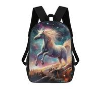 sinyumoney Mochila Infantil, Mochila Galactic Horse Fantasy Impresa En 3D, Mochila Para Niños Y Niñas, Mochila Escolar Ligera Y Ajustable De 17 Pulgadas Para La Escuela Primaria 17inch