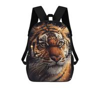 sinyumoney Mochila Infantil, Mochila Golden Tiger Gaze Impresa En 3D, Mochila Para Niños Y Niñas, Mochila Escolar Ligera Y Ajustable De 17 Pulgadas Para La Escuela Primaria 17inch