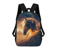 sinyumoney Mochila Infantil, Mochila Horse in A Desert Storm Impresa En 3D, Mochila Para Niños Y Niñas, Mochila Escolar Ligera Y Ajustable De 17 Pulgadas Para La Escuela Primaria 17inch