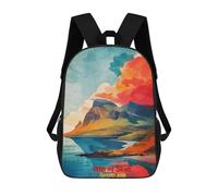 sinyumoney Mochila Infantil, Mochila Isle of Skye Art Impresa En 3D, Mochila Para Niños Y Niñas, Mochila Escolar Ligera Y Ajustable De 17 Pulgadas Para La Escuela Primaria 17inch