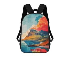 sinyumoney Mochila Infantil, Mochila Isle of Skye Art Impresa En 3D, Mochila Para Niños Y Niñas, Mochila Escolar Ligera Y Ajustable De 17 Pulgadas Para La Escuela Primaria 17inch