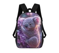 sinyumoney Mochila Infantil, Mochila Koala with Purple Crystals Impresa En 3D, Mochila Para Niños Y Niñas, Mochila Escolar Ligera Y Ajustable De 17 Pulgadas Para La Escuela Primaria 17inch