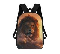 sinyumoney Mochila Infantil, Mochila Lion in Water-2 Impresa En 3D, Mochila Para Niños Y Niñas, Mochila Escolar Ligera Y Ajustable De 17 Pulgadas Para La Escuela Primaria 17inch