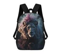 sinyumoney Mochila Infantil, Mochila Lion Water Neon Smoke Art Impresa En 3D, Mochila Para Niños Y Niñas, Mochila Escolar Ligera Y Ajustable De 17 Pulgadas Para La Escuela Primaria 17inch