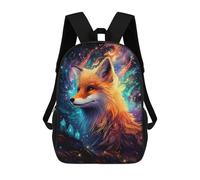 sinyumoney Mochila Infantil, Mochila Magical Fox Portrait Impresa En 3D, Mochila Para Niños Y Niñas, Mochila Escolar Ligera Y Ajustable De 17 Pulgadas Para La Escuela Primaria 17inch