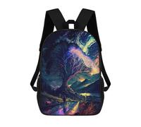 sinyumoney Mochila Infantil, Mochila Magical Pathway to The Cosmic Tree Impresa En 3D, Mochila Para Niños Y Niñas, Mochila Escolar Ligera Y Ajustable De 17 Pulgadas Para La Escuela Primaria 17inch