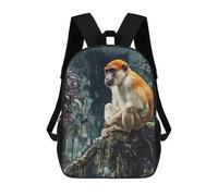 sinyumoney Mochila Infantil, Mochila Monkey in The Jungle Impresa En 3D, Mochila Para Niños Y Niñas, Mochila Escolar Ligera Y Ajustable De 17 Pulgadas Para La Escuela Primaria 17inch