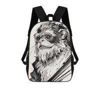 sinyumoney Mochila Infantil, Mochila Monkey Portrait in Ink Impresa En 3D, Mochila Para Niños Y Niñas, Mochila Escolar Ligera Y Ajustable De 17 Pulgadas Para La Escuela Primaria 17inch
