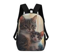 sinyumoney Mochila Infantil, Mochila Mother Cat And Kitten Impresa En 3D, Mochila Para Niños Y Niñas, Mochila Escolar Ligera Y Ajustable De 17 Pulgadas Para La Escuela Primaria 17inch