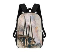 sinyumoney Mochila Infantil, Mochila Mumbai India Watercolor Impresa En 3D, Mochila Para Niños Y Niñas, Mochila Escolar Ligera Y Ajustable De 17 Pulgadas Para La Escuela Primaria 17inch