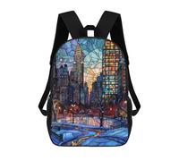 sinyumoney Mochila Infantil, Mochila New York Winter Glow Impresa En 3D, Mochila Para Niños Y Niñas, Mochila Escolar Ligera Y Ajustable De 17 Pulgadas Para La Escuela Primaria 17inch