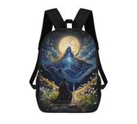 sinyumoney Mochila Infantil, Mochila Night Sky Fantasy Impresa En 3D, Mochila Para Niños Y Niñas, Mochila Escolar Ligera Y Ajustable De 17 Pulgadas Para La Escuela Primaria 17inch