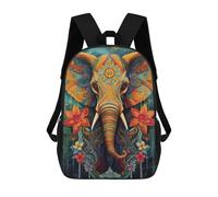 sinyumoney Mochila Infantil, Mochila Painted Elephant Animal Impresa En 3D, Mochila Para Niños Y Niñas, Mochila Escolar Ligera Y Ajustable De 17 Pulgadas Para La Escuela Primaria 17inch