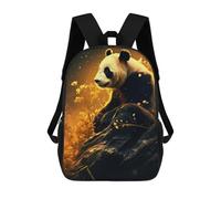 sinyumoney Mochila Infantil, Mochila Panda in Golden Light Impresa En 3D, Mochila Para Niños Y Niñas, Mochila Escolar Ligera Y Ajustable De 17 Pulgadas Para La Escuela Primaria 17inch
