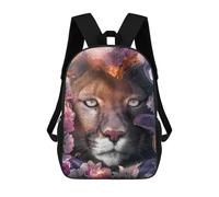 sinyumoney Mochila Infantil, Mochila Panther in Flowers Impresa En 3D, Mochila Para Niños Y Niñas, Mochila Escolar Ligera Y Ajustable De 17 Pulgadas Para La Escuela Primaria 17inch
