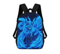 sinyumoney Mochila Infantil, Mochila Power Kitsune Fox Neon Impresa En 3D, Mochila Para Niños Y Niñas, Mochila Escolar Ligera Y Ajustable De 17 Pulgadas Para La Escuela Primaria 17inch