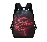sinyumoney Mochila Infantil, Mochila Red Lightning Storm Impresa En 3D, Mochila Para Niños Y Niñas, Mochila Escolar Ligera Y Ajustable De 17 Pulgadas Para La Escuela Primaria 17inch