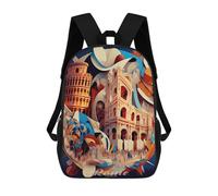 sinyumoney Mochila Infantil, Mochila Rome Colosseum 3 Impresa En 3D, Mochila Para Niños Y Niñas, Mochila Escolar Ligera Y Ajustable De 17 Pulgadas Para La Escuela Primaria 17inch