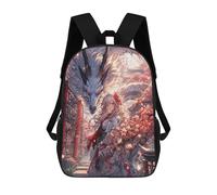 sinyumoney Mochila Infantil, Mochila Sakura Anime Girl Dragon Impresa En 3D, Mochila Para Niños Y Niñas, Mochila Escolar Ligera Y Ajustable De 17 Pulgadas Para La Escuela Primaria 17inch