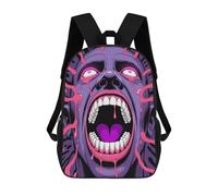 sinyumoney Mochila Infantil, Mochila Screaming Face with Pink Drips Impresa En 3D, Mochila Para Niños Y Niñas, Mochila Escolar Ligera Y Ajustable De 17 Pulgadas Para La Escuela Primaria 17inch