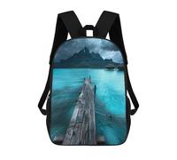 sinyumoney Mochila Infantil, Mochila Serene Bora Bora Retreat Impresa En 3D, Mochila Para Niños Y Niñas, Mochila Escolar Ligera Y Ajustable De 17 Pulgadas Para La Escuela Primaria 17inch