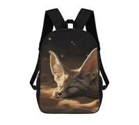 sinyumoney Mochila Infantil, Mochila Sleeping Fennec Fox in The Desert Impresa En 3D, Mochila Para Niños Y Niñas, Mochila Escolar Ligera Y Ajustable De 17 Pulgadas Para La Escuela Primaria 17inch