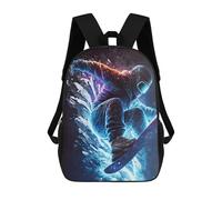 sinyumoney Mochila Infantil, Mochila Snowboarder in Action -12 Impresa En 3D, Mochila Para Niños Y Niñas, Mochila Escolar Ligera Y Ajustable De 17 Pulgadas Para La Escuela Primaria 17inch
