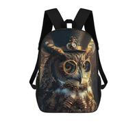 sinyumoney Mochila Infantil, Mochila Steampunk Animal Owl Impresa En 3D, Mochila Para Niños Y Niñas, Mochila Escolar Ligera Y Ajustable De 17 Pulgadas Para La Escuela Primaria 17inch