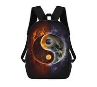 sinyumoney Mochila Infantil, Mochila Sun And Moon Yin And Yang Impresa En 3D, Mochila Para Niños Y Niñas, Mochila Escolar Ligera Y Ajustable De 17 Pulgadas Para La Escuela Primaria 17inch