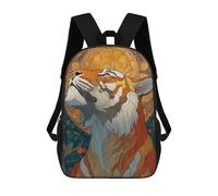 sinyumoney Mochila Infantil, Mochila Tiger in Art Nouveau Style Impresa En 3D, Mochila Para Niños Y Niñas, Mochila Escolar Ligera Y Ajustable De 17 Pulgadas Para La Escuela Primaria 17inch