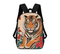 sinyumoney Mochila Infantil, Mochila Tiger Japanese Art Impresa En 3D, Mochila Para Niños Y Niñas, Mochila Escolar Ligera Y Ajustable De 17 Pulgadas Para La Escuela Primaria 17inch