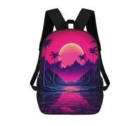 sinyumoney Mochila Infantil, Mochila Tropical Twilight Harmony Impresa En 3D, Mochila Para Niños Y Niñas, Mochila Escolar Ligera Y Ajustable De 17 Pulgadas Para La Escuela Primaria 17inch