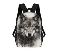 sinyumoney Mochila Infantil, Mochila Wolf Beauty Watercolor Impresa En 3D, Mochila Para Niños Y Niñas, Mochila Escolar Ligera Y Ajustable De 17 Pulgadas Para La Escuela Primaria 17inch