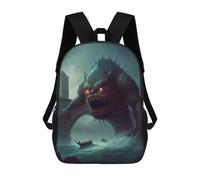 sinyumoney Mochila Infantil Monster in The Water Mochila Escolar 3D Mochila Escolar Para Niños Mochilas Escolares Mochila De Moda Con Bolsillo Bolsas Para Libros 17inch