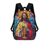 sinyumoney Mochila Infantil, Mosaic Jesus 2 Mochila Escolar De Gran Capacidad Para Estudiantes, Mochila Para Libros, Mochila Para Niños, Niñas, Adultos Y Adolescentes 17inch