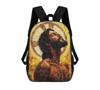 sinyumoney Mochila Infantil Mosaic Portrait of Jesus Mochila Escolar 3D Mochila Escolar Para Niños Mochilas Escolares Mochila De Moda Con Bolsillo Bolsas Para Libros 17inch