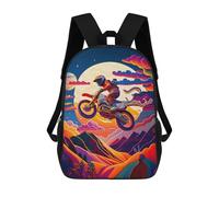sinyumoney Mochila Infantil Motor Cross Rider Mochila Escolar 3D Mochila Escolar Para Niños Mochilas Escolares Mochila De Moda Con Bolsillo Bolsas Para Libros 17inch