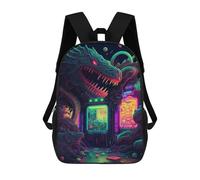 sinyumoney Mochila Infantil Neon Dragon Arcade Mochila Escolar 3D Mochila Escolar Para Niños Mochilas Escolares Mochila De Moda Con Bolsillo Bolsas Para Libros 17inch