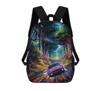 sinyumoney Mochila Infantil, Neon Forest Drive Mochila Escolar De Gran Capacidad Para Estudiantes, Mochila Para Libros, Mochila Para Niños, Niñas, Adultos Y Adolescentes 17inch