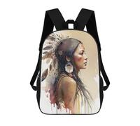 sinyumoney Mochila Infantil Oil Painting Indian Woman Mochila Escolar 3D Mochila Escolar Para Niños Mochilas Escolares Mochila De Moda Con Bolsillo Bolsas Para Libros 17inch